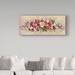 Ophelia & Co. 'Garland' Acrylic Painting Print on Wrapped Canvas Metal in Brown/Pink/Red | 14 H x 32 W x 2 D in | Wayfair