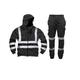 StandSafe Men's Hi Vis High Visibility Tracksuit Black X-Large