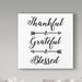 Winston Porter 'Thankful stencil Quote' Textual Art on Wrapped Canvas in Black/Gray | 24 H x 24 W x 2 D in | Wayfair