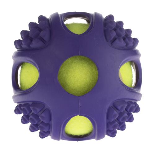Hundespielzeug Gummi-Tennis-Ball 2in1 - 1 Stück (Ø 10 cm)