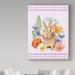 August Grove® 'Sunny Bunny II Checker Border Purple' Acrylic Painting Print on Wrapped Canvas in White/Black | 47 H x 35 W x 2 D in | Wayfair