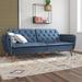 Novogratz Tallulah Twin 83" Wide Velvet Split Back Futon & Mattress in Gray/Blue | 32.5 H x 83 W x 33.5 D in | Wayfair 2144679N