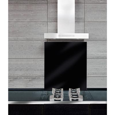 Wenko - Glasrückwand Schwarz 60 x 70 cm, 60 x 70 cm, Schwarz, Gehärtetes Glas schwarz - schwarz