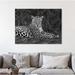 World Menagerie 'Leopard Portrait' Photographic Print on Wrapped Canvas in Black/White | 30 H x 60 W x 1.5 D in | Wayfair