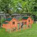 Tucker Murphy Pet™ Gaenside Premium Dual Hen House Backyard Chicken Coop w/ 2 Outdoor Ramps & 2 Nesting Boxes in Brown | Wayfair