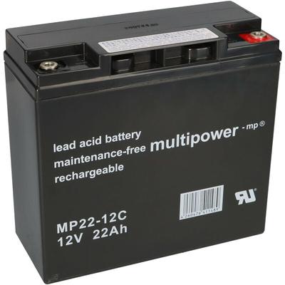 Multipower - Blei-Akku MP22-12C Pb 12V 22Ah zyklenfest M6 Innengewinde Image