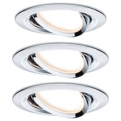 Paulmann - 93452 Nova Einbauleuchte 3er Set led led 18 w Chrom (glänzend) Image