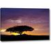 World Menagerie Kenya, Masai Mara Sunrise Silhouettes Acacias by Dennis Kirkland - Photograph Print on Canvas in Black/Indigo | Wayfair