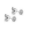 Orovi Woman Studs Earrings 9 ct / 375 White Gold With Diamonds Brilliant Cut 0.05 ct