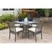 Panama Jack Outdoor Square 4 - Person Outdoor Dining Set Glass/Wicker/Rattan in Gray | 29 H x 35 W x 35 D in | Wayfair PJO-1601-GRY-5DS-CUSH/SU-740