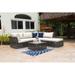 Panama Jack Outdoor Graphite 6 Piece Rattan Sunbrella Sectional Seating Group w/ Cushions in Gray | Wayfair PJO-1601-GRY-6SEC-GL/SU-714