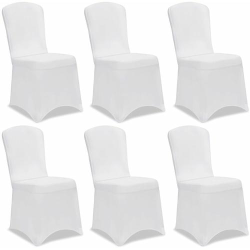 6 x Stuhlhussen Stretch Stuhlbezug Stuhlüberzug Stuhl Bezug Hochzeit Hussen Set weiß