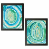 Wrought Studio™ 'Terrain Gilded I & Terrain Gilded II' 2 Piece Graphic Art Print Set Canvas in Blue/Green | 11 H x 14 W x 0.75 D in | Wayfair