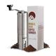 JavaPresse Coffee Company Manual Coffee Grinder, Conical Burr Mill, Brushed Stainless Steel