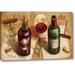 Fleur De Lis Living 'Wine Pairing' Graphic Art Print on Wrapped Canvas in Green/Red | 16 H x 24 W x 1.5 D in | Wayfair