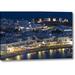 World Menagerie 'Greece, Hora Night View overlooking Harbor' Photographic Print on Wrapped Canvas in Blue/White | 10 H x 16 W x 1.5 D in | Wayfair