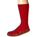 Acorn Unisex Slipper Socks, Flexible Cloud Cushion Footbed with a Suede Sole, Mid-Calf Length, Crimson Ragg Wool, 9.5/10.5 UK