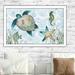 Highland Dunes 'Watercolor Sea Creatures Panel (Blue)' Watercolor Painting Print Canvas in Blue/Green | 21.5 H x 27.5 W x 0.75 D in | Wayfair