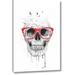 Wrought Studio™ 'Skull w/ Red Glasses' Graphic Art Print on Wrapped Canvas in Black/Red | 24 H x 16 W x 1.5 D in | Wayfair