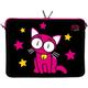 Kitty to Go LS142-13 Designer Mac Book Tasche 13 Zoll aus Neopren passend als iPad Pro Case 12.9 bis 13.3 Zoll (33.8 cm) MacBook Air Hülle Katze schwarz-pink