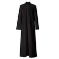 GraduatePro Clergy Cassock Adults Liturgical Vestment Preacher Altar Server Style Single Breasted Black