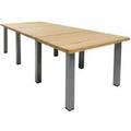 9' x 4' Solid Wood Conference Table with Industrial Steel Legs