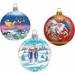The Holiday Aisle® 3 Piece Christmas Glass Ball Ornaments Set Holiday Splendor Collection Glass in Blue/Red | 3 H x 3.5 W x 3 D in | Wayfair