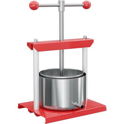 Wiltec - Obstpresse 3L Weinpresse aus Stahl Edelstahlkorb Fruchtpresse mit 2-armigen Drehgriff Image