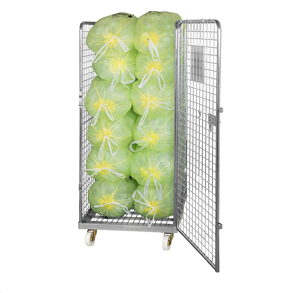 Roll-conteneur grillagé avec socle roulant en acier - kaiserkraft