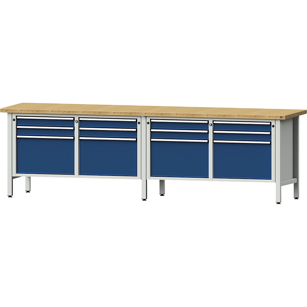 Établi de largeur 2800 mm, sur piétement ANKE
