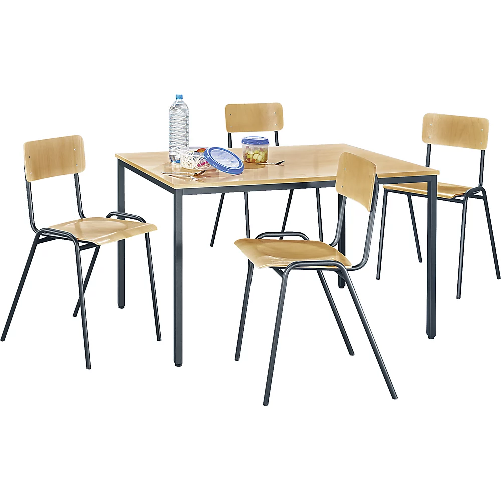 Ensemble polyvalent table et chaises eurokraft basic