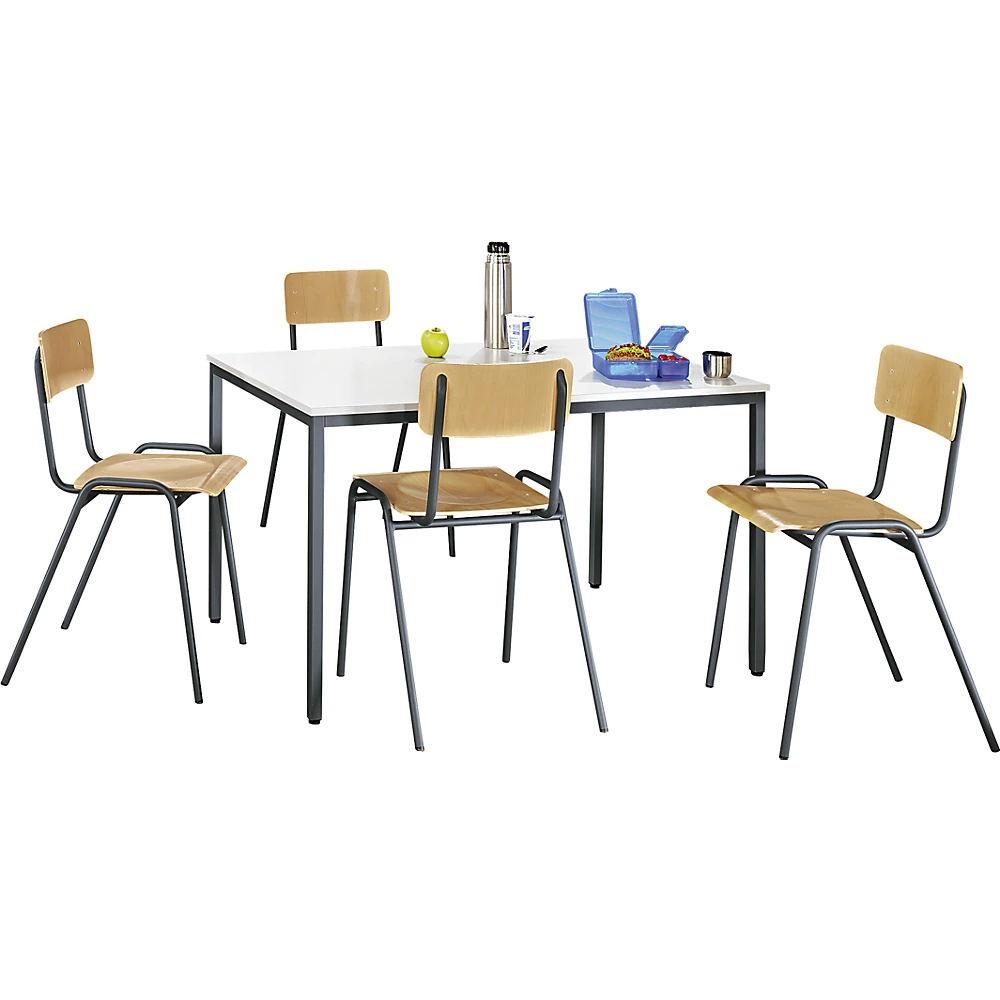 Ensemble polyvalent table et chaises eurokraft basic