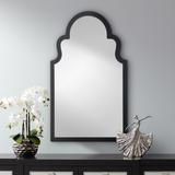 Elberta Black Lacquer 24" x 40" Arch Top Wall Mirror