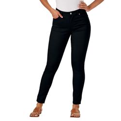 K Jordan High-Rise Colored Skinny Jean (Size 16W) Black, Cotton,Spandex
