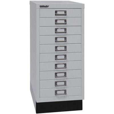 Bisley Schubladenschrank »MultiDrawer« A4, einbahnig, 10 Schübe, mit Sockel silber, 27.9x67x38 cm