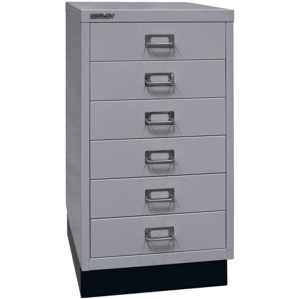 Bisley Schubladenschrank »MultiDrawer« A3, einbahnig, 6 Schübe, mit Sockel silber, 34.9x67x43.2 cm