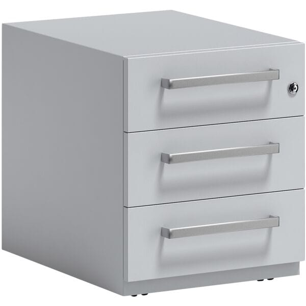 Bisley Stahl-Rollcontainer »Note« mit Universalschubladen, mit Griff, extratief grau, 42x49.5x77.5 cm