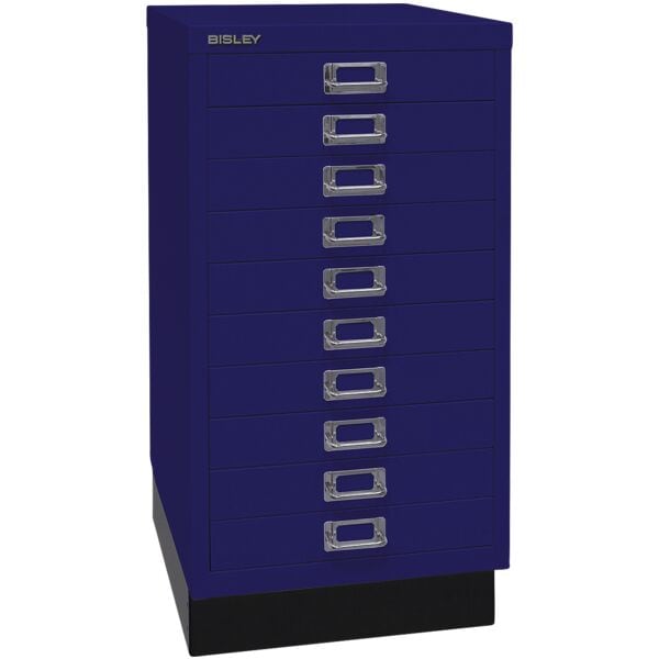 Bisley Schubladenschrank »MultiDrawer« A3, einbahnig, 10 Schübe, mit Sockel blau, 34.9x67x43.2 cm