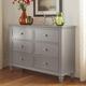 Three Posts™ Rae 6-Drawer 54" W Double Dresser Wood in Gray | 37.84 H x 54 W x 18 D in | Wayfair 30B06791A27444CEB9B69142682C8B3D