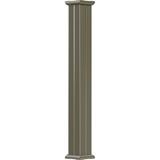 4 x 8 Endura-Aluminum Column Square Shaft (For Post Wrap Installation) Non-Tapered Fluted Clay Finish w/ Capital & Base