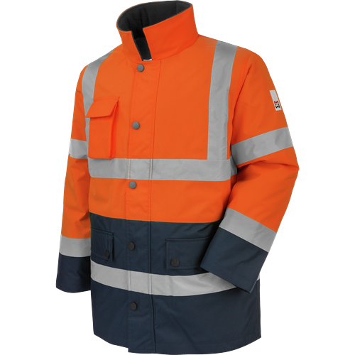 Parka de travail Würth MODYF haute-visibilité orange/marine