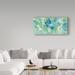 Winston Porter 'Spring Aroma I White Flowers' Acrylic Painting Print on Wrapped Canvas Metal in Blue/Brown/Green | 16 H x 32 W x 2 D in | Wayfair