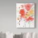 House of Hampton® Vase w/ Bright Crimson Flowers' Acrylic Painting Print on Wrapped Canvas Metal in Orange | 32 H x 24 W x 2 D in | Wayfair