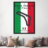 East Urban Home Minimal Movie 'F1 Monza Race Track' Graphic Art Print on Canvas in Black/Green/Red | 12 H x 8 W x 0.75 D in | Wayfair