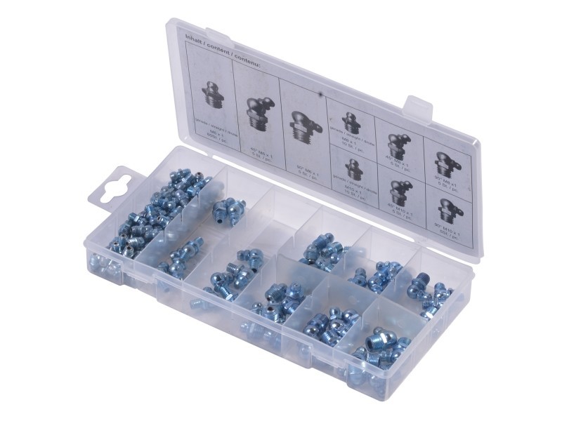 SWSTAHL Schmiernippel-Sortiment, 110-tlg. Sortiment, Schmiernippel S8065 Image