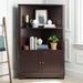 Red Barrel Studio® Harty Corner Bookcase Wood in Brown | 50 H x 32 W x 17 D in | Wayfair 5A00F04FB8D443818DE7A2F035934BC2