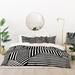 East Urban Home Fimbis Strypes BW Duvet Cover Set Microfiber in Black/White | Twin Duvet Cover + 1 Sham + 1 Throw Pillow | Wayfair