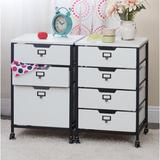 Rebrilliant Cuevas 17" Storage Drawer Manufactured Wood/Metal in Black/Brown/White | 27 H x 17 W x 17 D in | Wayfair