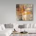 Trent Austin Design® Silver & Amber by Silvia Vassileva - Acrylic Painting Print on Wrapped Canvas Canvas | 24 H x 24 W x 2 D in | Wayfair