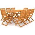 Mobilier � d�ner pliable de jardin 9 pcs Bois d'acacia solide - Vidaxl